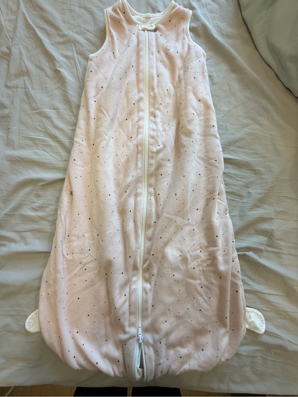 Soft Pink Baby Sleep Sack with Dot Pattern